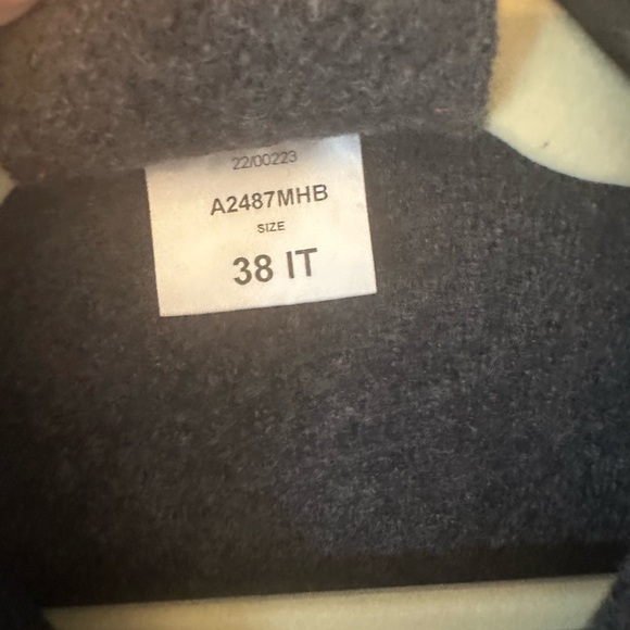 HARRIS WHARF LONDON  Plaid Virgin Wool Coat In Blue / Grey SZ IT 38 (XS/S) - Picture 5 of 6